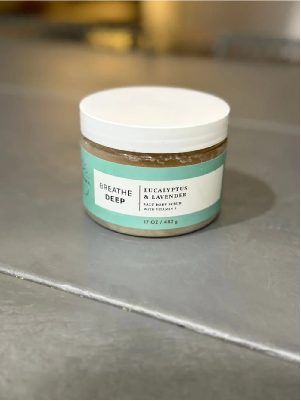 Aroma Breathe Deep Eucalyptus Lavender Salt Body Scrub 17 oz Vitamin E Sealed